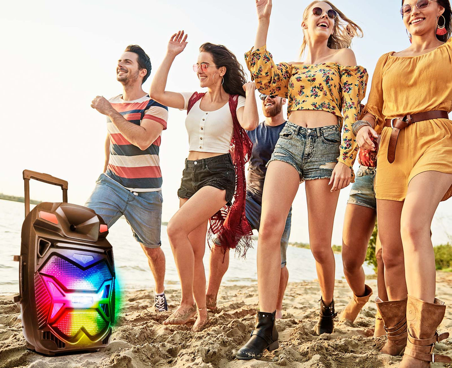 TOPTECH BLADE-15 15" Bluetooth Party Speaker with Disco Lights, Wireless Microphone - Top Tech Audio 