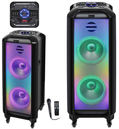 Fully Amplified Portable 2x10â€ Speaker with LED Lights - Top Tech Audio 