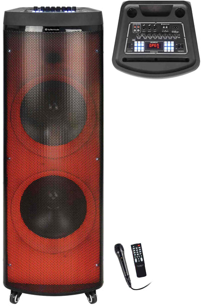 Fully Amplified Portable 2x12â€ Speaker with LED Lights - Top Tech Audio 