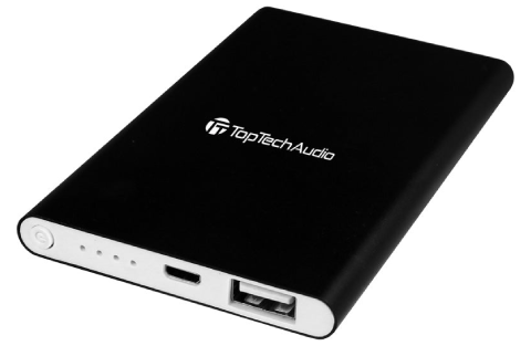 TopTech Slim Backup Power Bank with LED Indicator for USB Devices - Top Tech Audio 