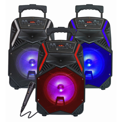 TOPTECH Angel-8 Portable 8" Bluetooth Party Speaker with LED Lights and Remote - Top Tech Audio 