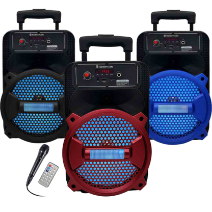 TOPTECH ROCK-8 Fully Amplified 8" Bluetooth Speaker with LED Lights - Top Tech Audio 