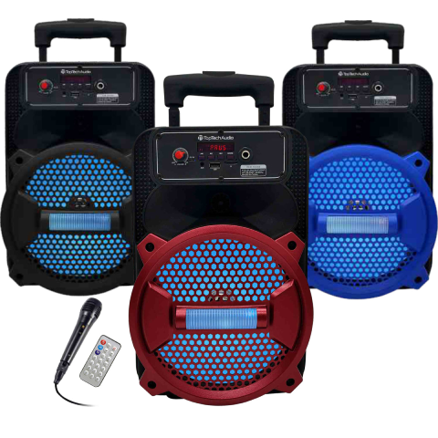 TOPTECH ROCK-8 Fully Amplified 8" Bluetooth Speaker with LED Lights - Top Tech Audio 