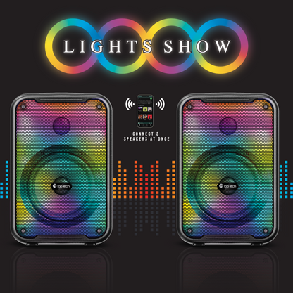 TOPTECH BLADE-8 8" Wireless Bluetooth Speaker, TWS, Flame Lights - Top Tech Audio 