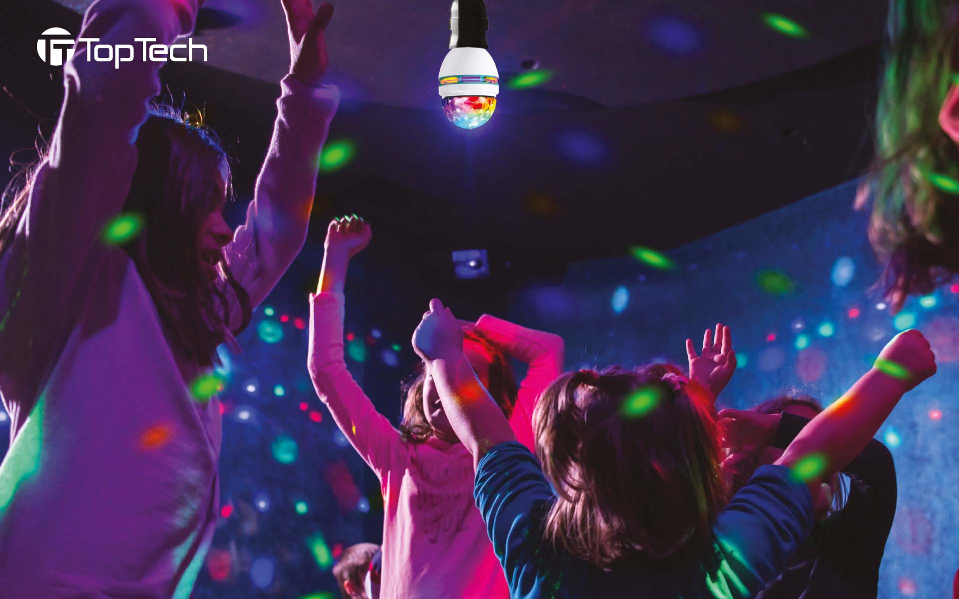 TOPTECH Disco Light Bulb, Star Projector Rotating Bluetooth Speaker for Party & Night Light - Top Tech Audio 