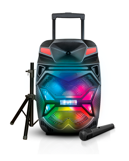 TOPTECH BLADE-15 15" Bluetooth Party Speaker with Disco Lights, Wireless Microphone - Top Tech Audio 