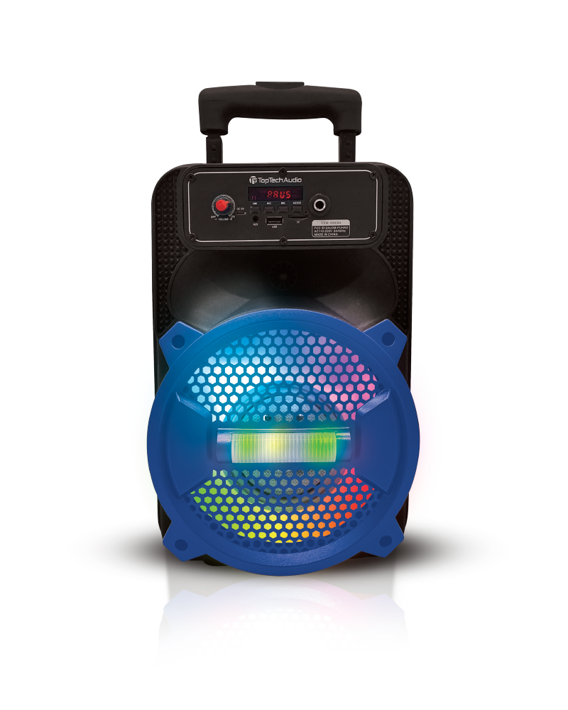 TOPTECH Rock-8, 1500W Portable Bluetooth Speaker with Disco Lights & Microphone - Top Tech Audio 