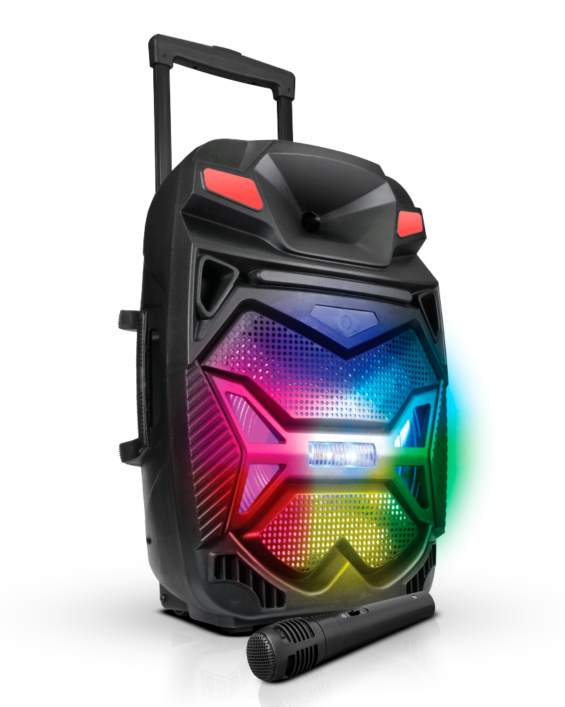 TOPTECH BLADE-15 15" Bluetooth Party Speaker with Disco Lights, Wireless Microphone - Top Tech Audio 