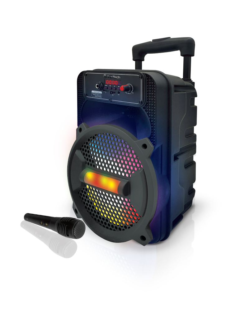 TOPTECH Rock-8, 1500W Portable Bluetooth Speaker with Disco Lights & Microphone - Top Tech Audio 
