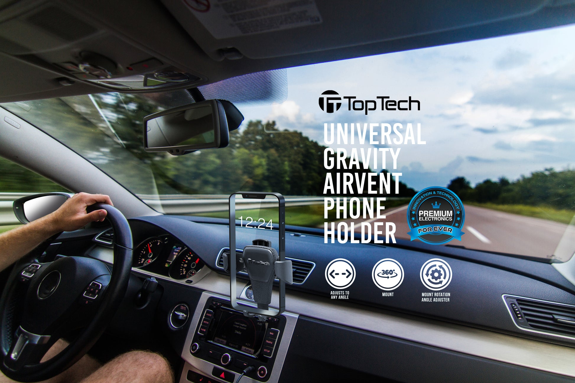 AirVent Car Mount 109 Universal Smartphone Holder for Vent Mounting - Top Tech Audio 